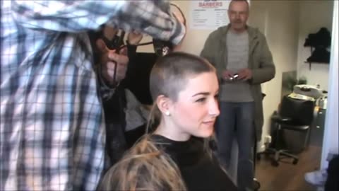 Hair shave for cancer research!