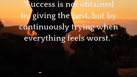 Success is not obtained by giving the best #motivation