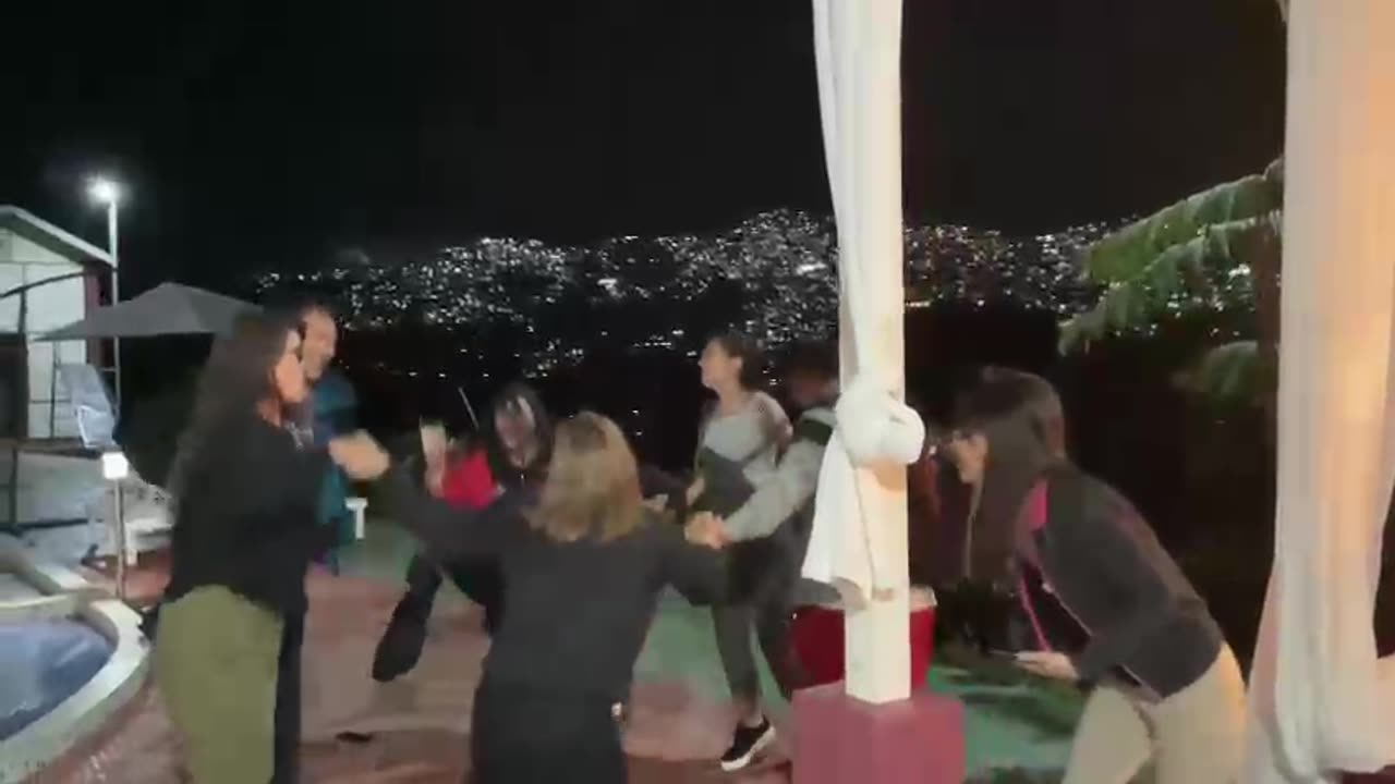 Mizoram friends are dancing together party.