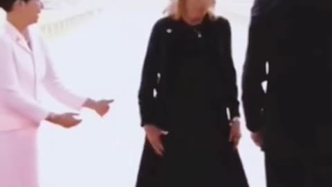 President Biden being literally positioned on his spot.