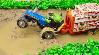Diy Tractor Heavy truck Stuck In Mud With Parle G Science project | DIY tractor