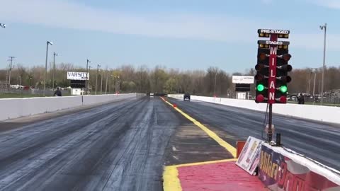 Big Turbo C6 Corvette vs Modified Charger Hellcat On Drag Radials