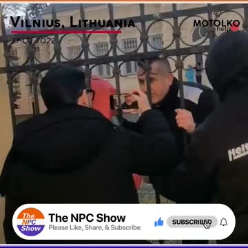 Protestors In Ukraine Remove Belarussian Flag From Embassy