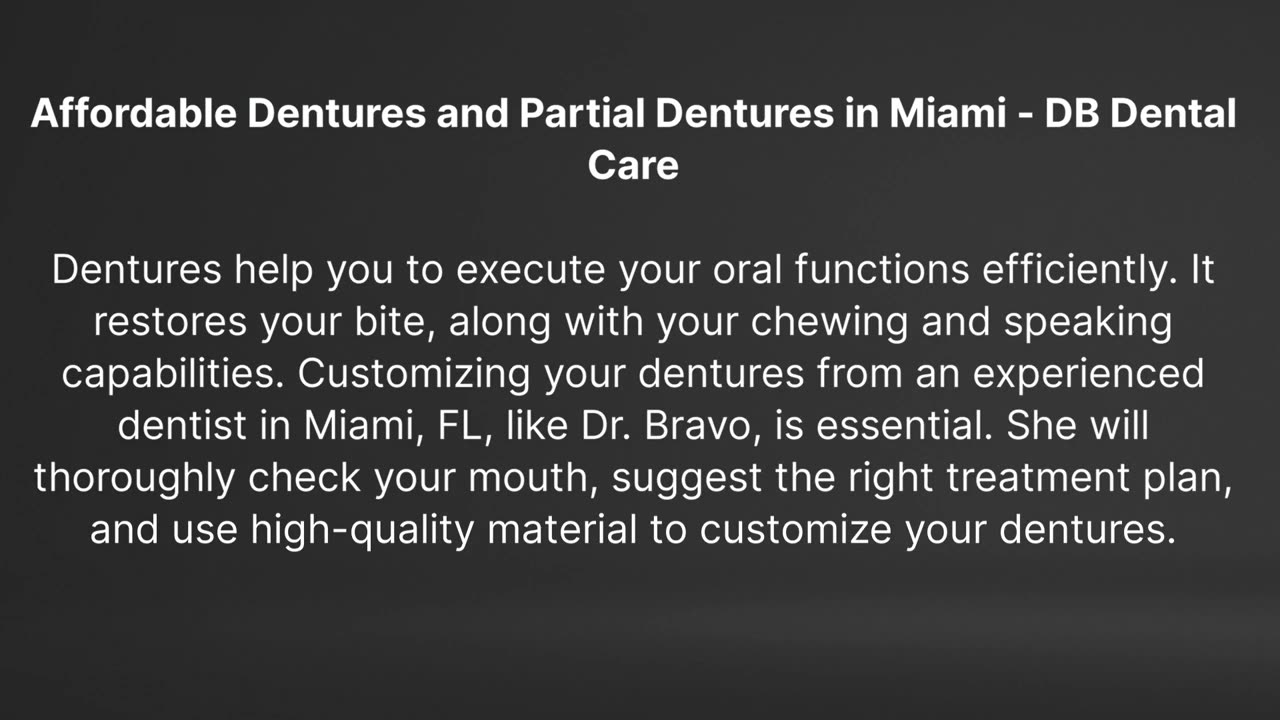 Affordable Dentures Miami FL | DB Dental Care