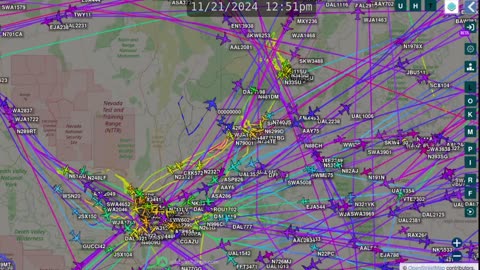 Another Nevada Air Traffic Time Lapse - Nov 25 2024 -