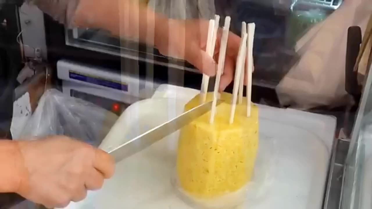 Pineapple cutting video pineapple lolipop video