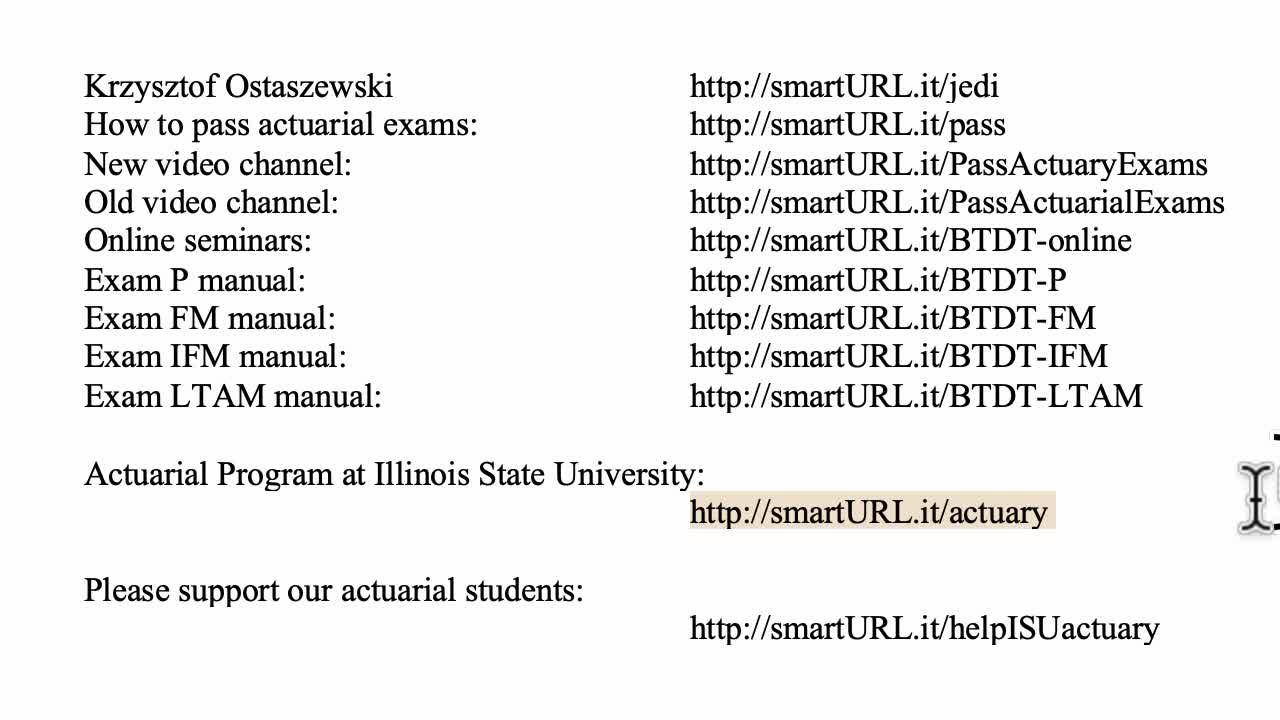 Exam P exercise for January 11, 2022