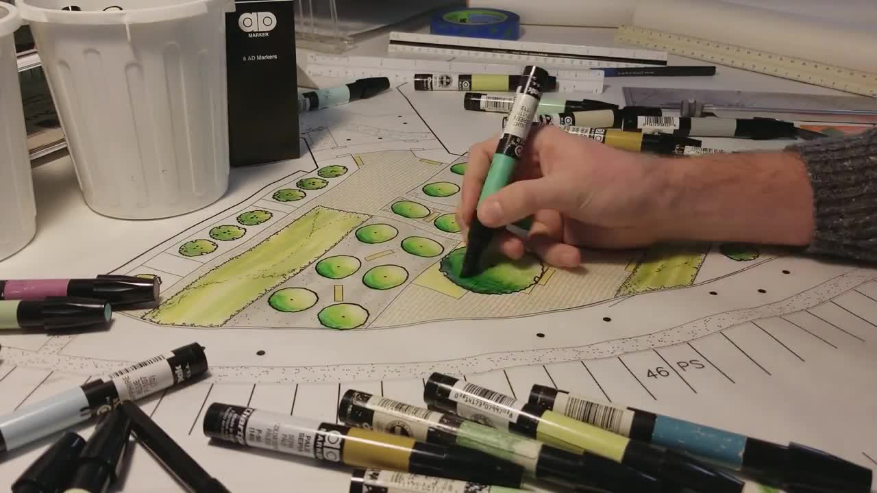 LANDSCAPE DESIGN MARKER SKETCH TIMELAPSE