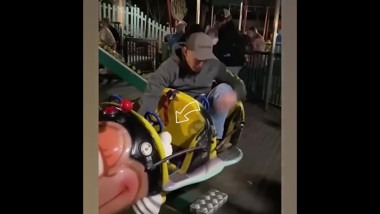 The baby plays with his father
