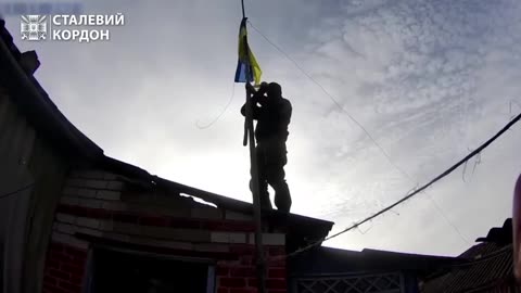 Ukrainians Raise Flag Over the Vllage of Topoli, Kharkiv Region,