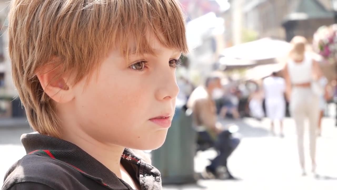 Young blonde boy portrait