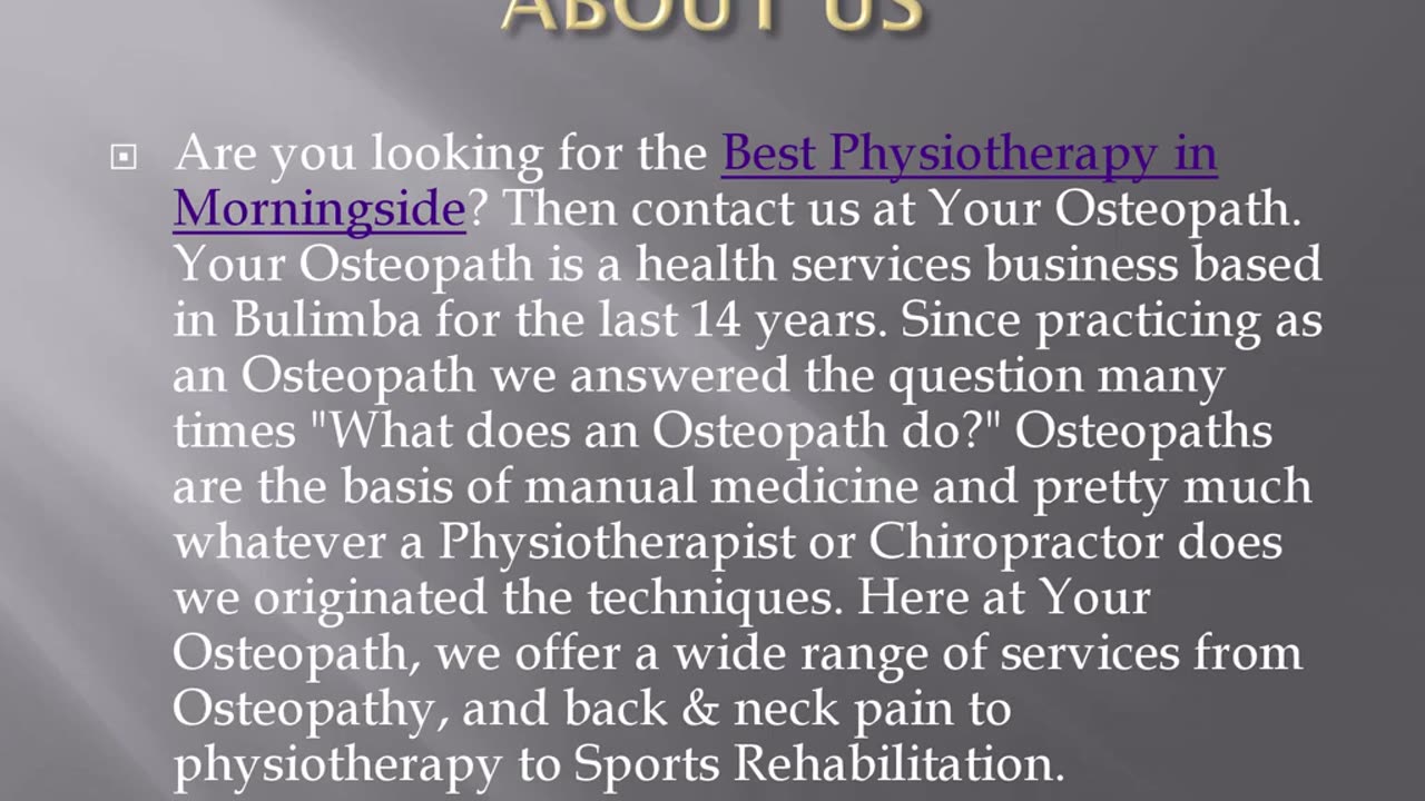 Best Physiotherapy in Morningside