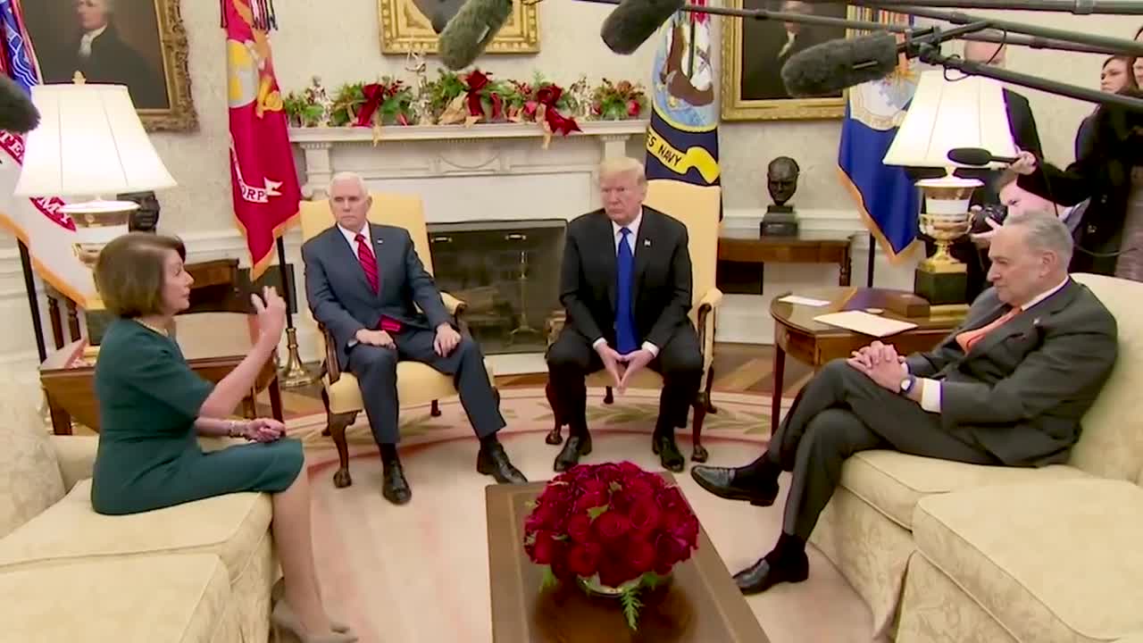 Watch the full, on-camera shouting match between Trump, Pelosi and Schumer