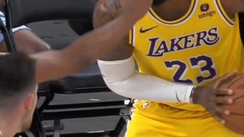 LeBron James gets eye poked and flops around like a soccer player