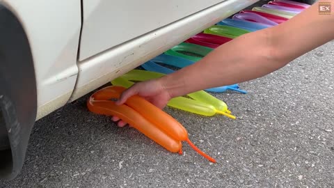 Experiment Car Vs Water Balloons | Crushing crunchy & soft things by car