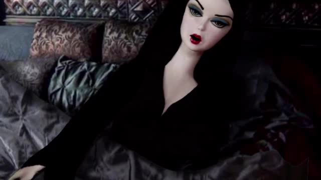 Barbie and Ken as Morticia and Gomez Addams - Doll Animation India Havenwyck