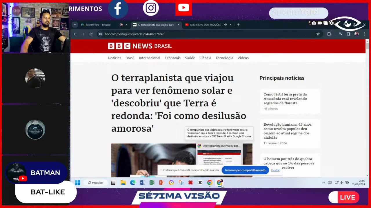 SÉ7IMA VISÃO - CWleSr-ocUY - LIVE DOS TROVÕES VEM AÍ O PROJETO QUANTUM TERRA PLANA ELETROMAGNÉTICA