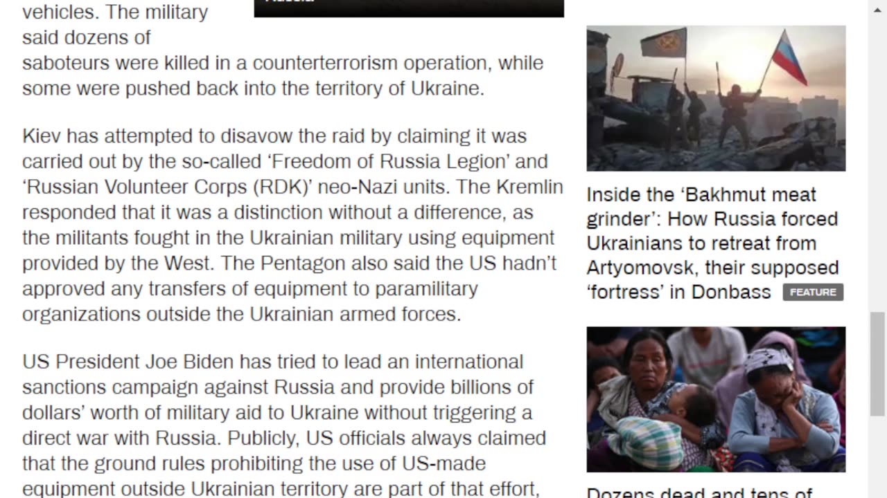 US frustrated over Ukrainian attack in Russia