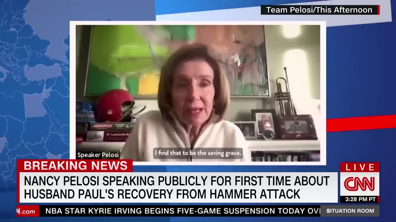 Nancy Pelosi releases first public on-camera comments since husband's attack