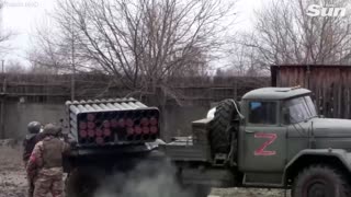 Russian forces launch 'Z marked' multiple rocket launchers at Ukrainian targets
