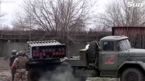 Russian forces launch 'Z marked' multiple rocket launchers at Ukrainian targets