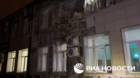 Consequences of hits on the Kalinin hospital in Donetsk