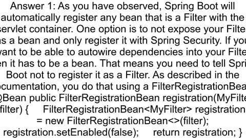 Filter invoke twice when register as Spring bean