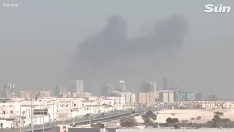 Fire engulfs near Qatar's Stadium before a World Cup match