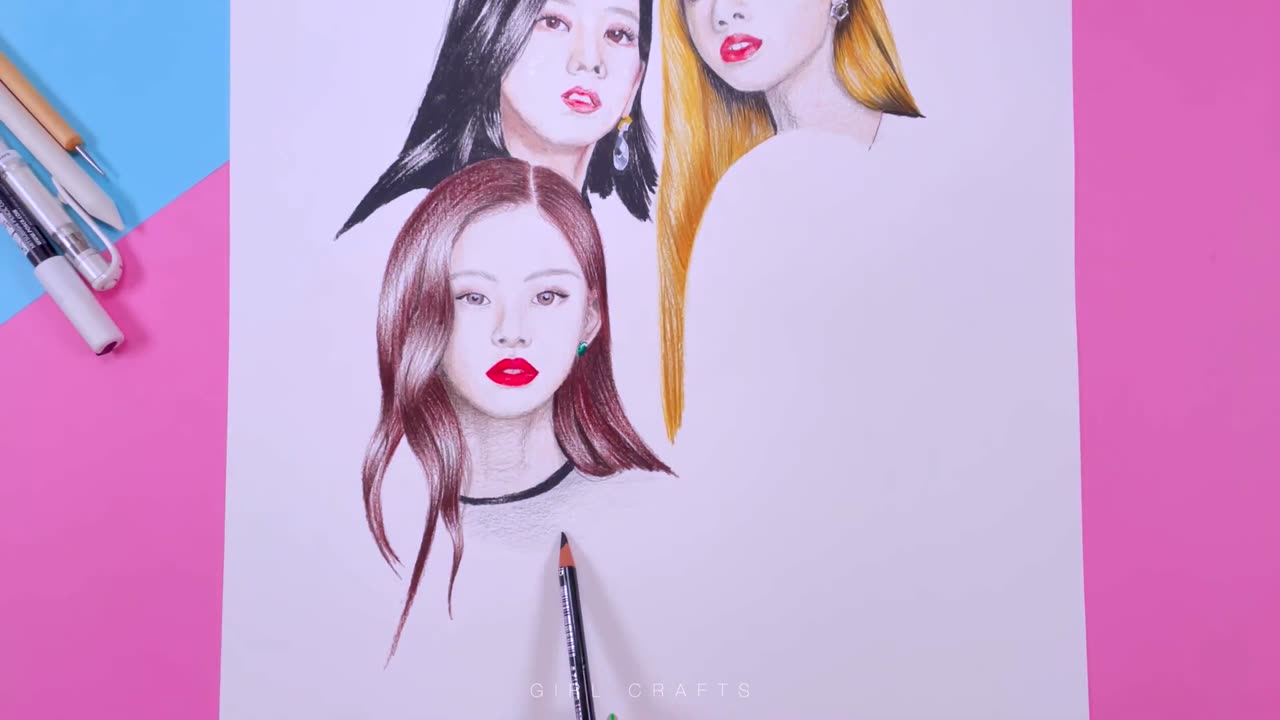 DRAWING BLACKPINK -girl crafts #blackpink #drawing