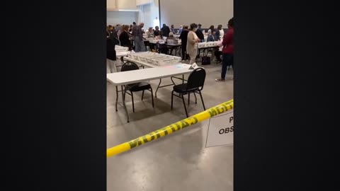 Election Observers Kept Behind Yellow Tape