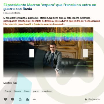 El presidente Macron "espera" que Francia no entre en guerra con Rusia