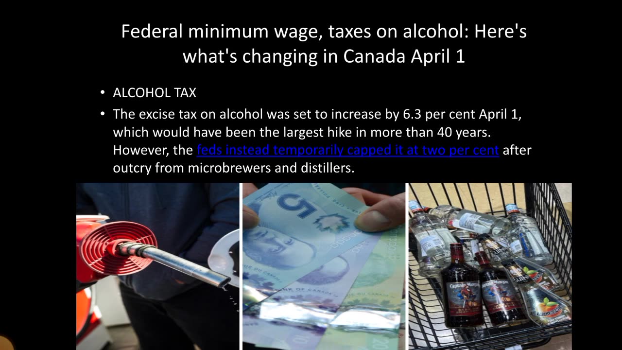 Federal minimum wage, taxes on alcohol Here's what's changing in Canada April 1