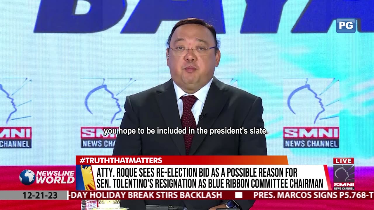 Atty. Roque comments on 'surprising' resignation of Sen. Tolentino as Blue Ribbon Committee chairman