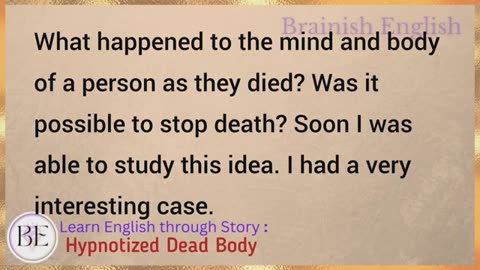 Hypnotize dead body learn English through stories