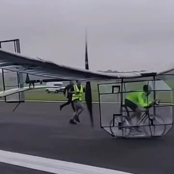 A man flying on the cycle