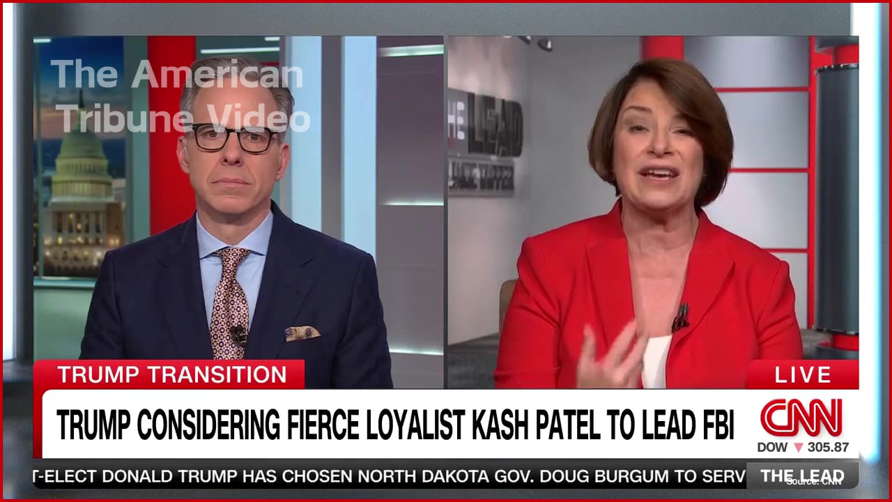 “I’m Concerned”: Tapper and Klobuchar Freak Out on CNN Over Trump’s FBI Pick [WATCH]