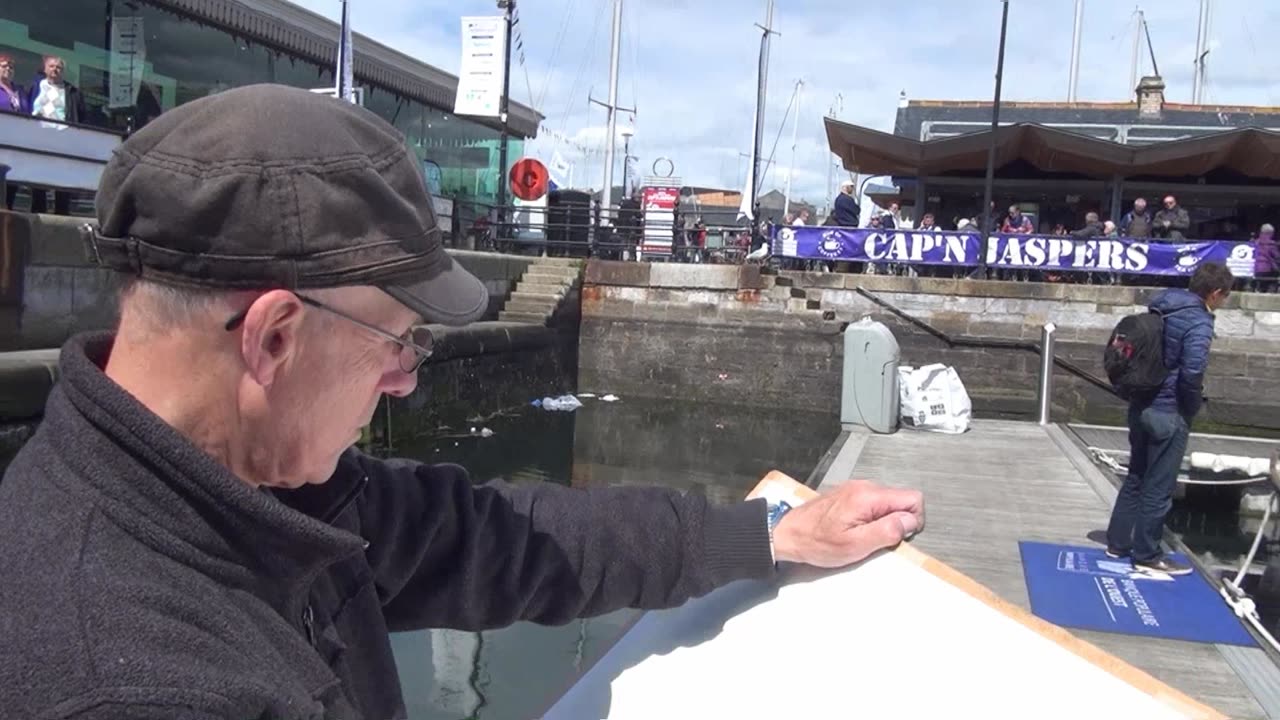 Transat Bakery boat Race Plymouth to New York 2016 28th April Village people