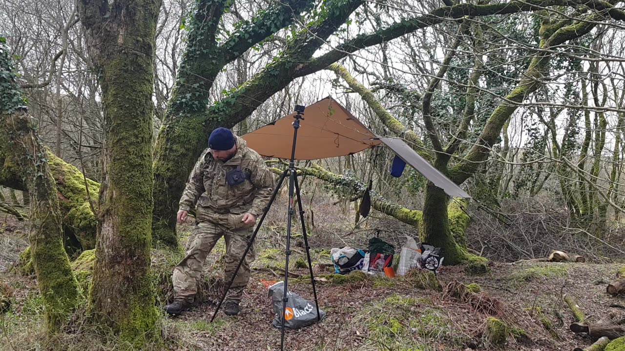 Preparing the GoPro to film taking down the tarp. 26th March 2023