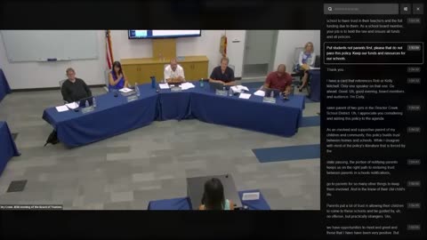 A parent yells at the board reminding them that education can only happen in a safe space