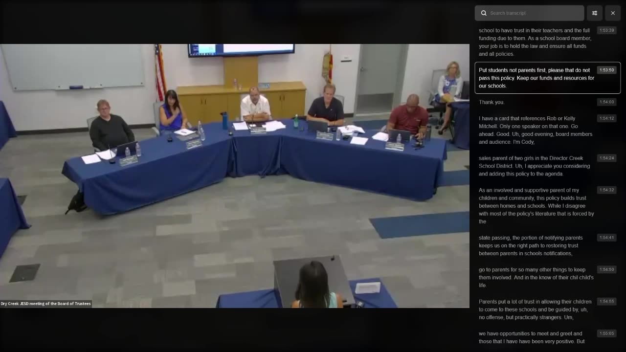 A parent yells at the board reminding them that education can only happen in a safe space