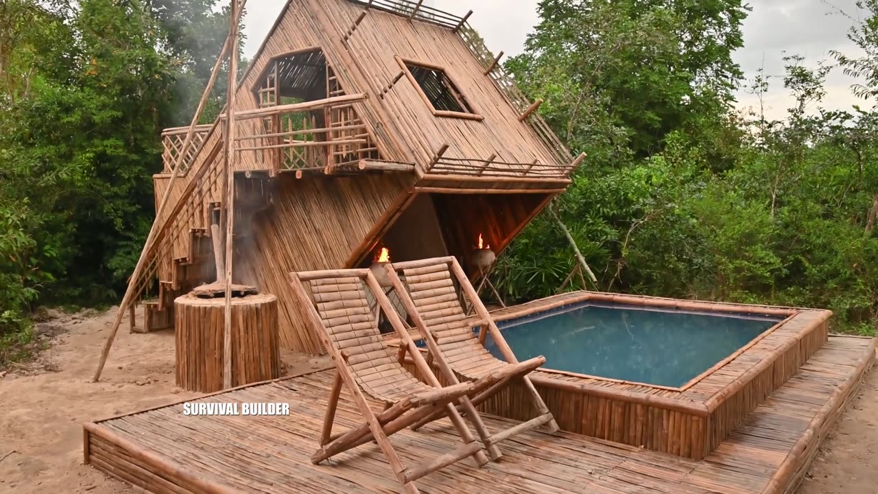 Build Craft Villa And Bamboo Swimming Pools [Full Video]