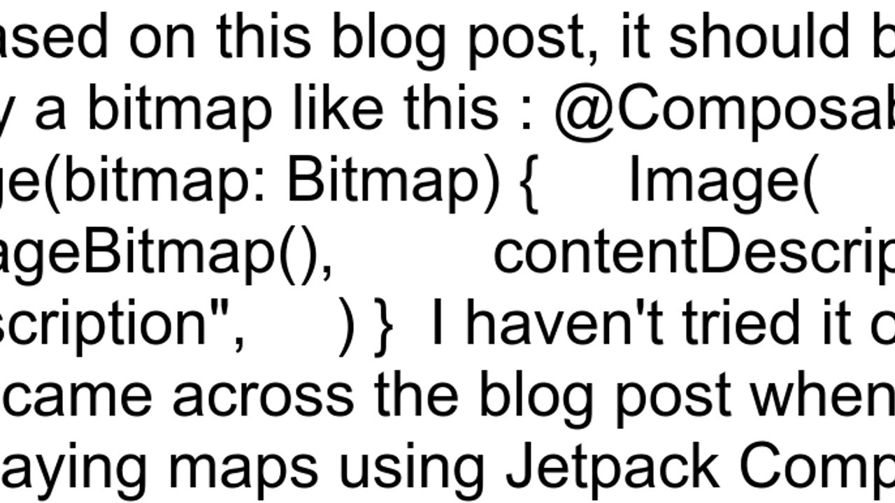 How can I display a bitmap in Compose Image