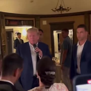 The same night he was arraigned again, Donald Trump makes a surprise appearance at a wedding.