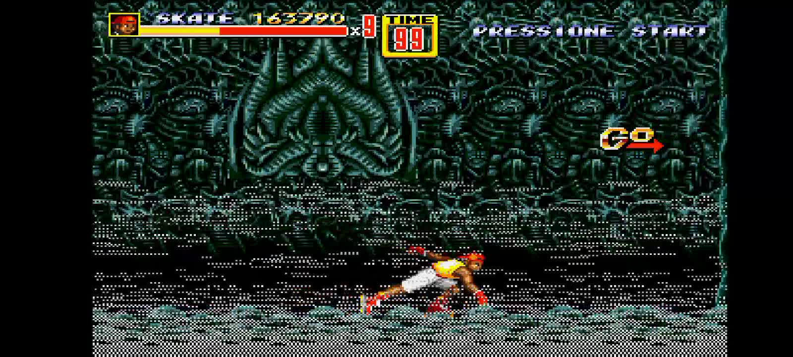 Zeroing Streets of Rage 2 genesis version with the character (SKATE).