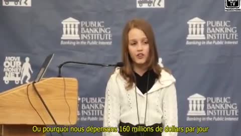 Victoria Grant, canadienne de 12 ans, nous explique l'escroquerie bancaire de l'argent-dette.