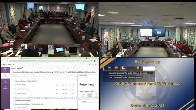 Educator Flex-Time addressed at USBE meeting on 12/2/2021