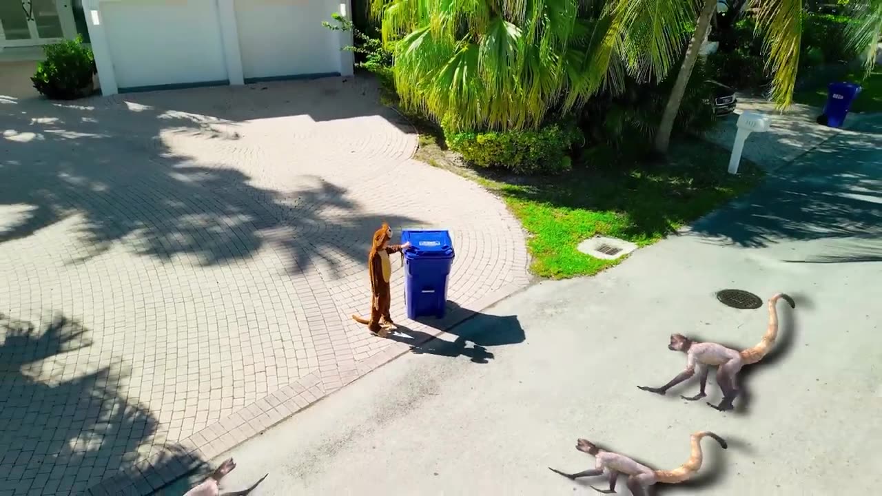 Vlad and niki play with monkey