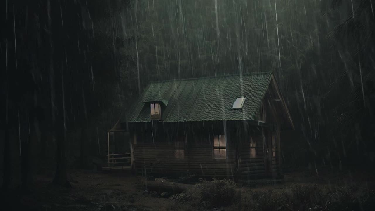 Relaxing Rain Sounds: Immerse Yourself in a Serene Journey with Rainfall in the Forest Cabin