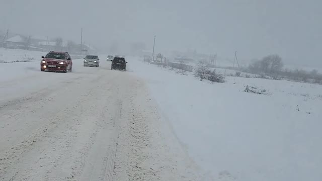How I was met by a snowfall on the road