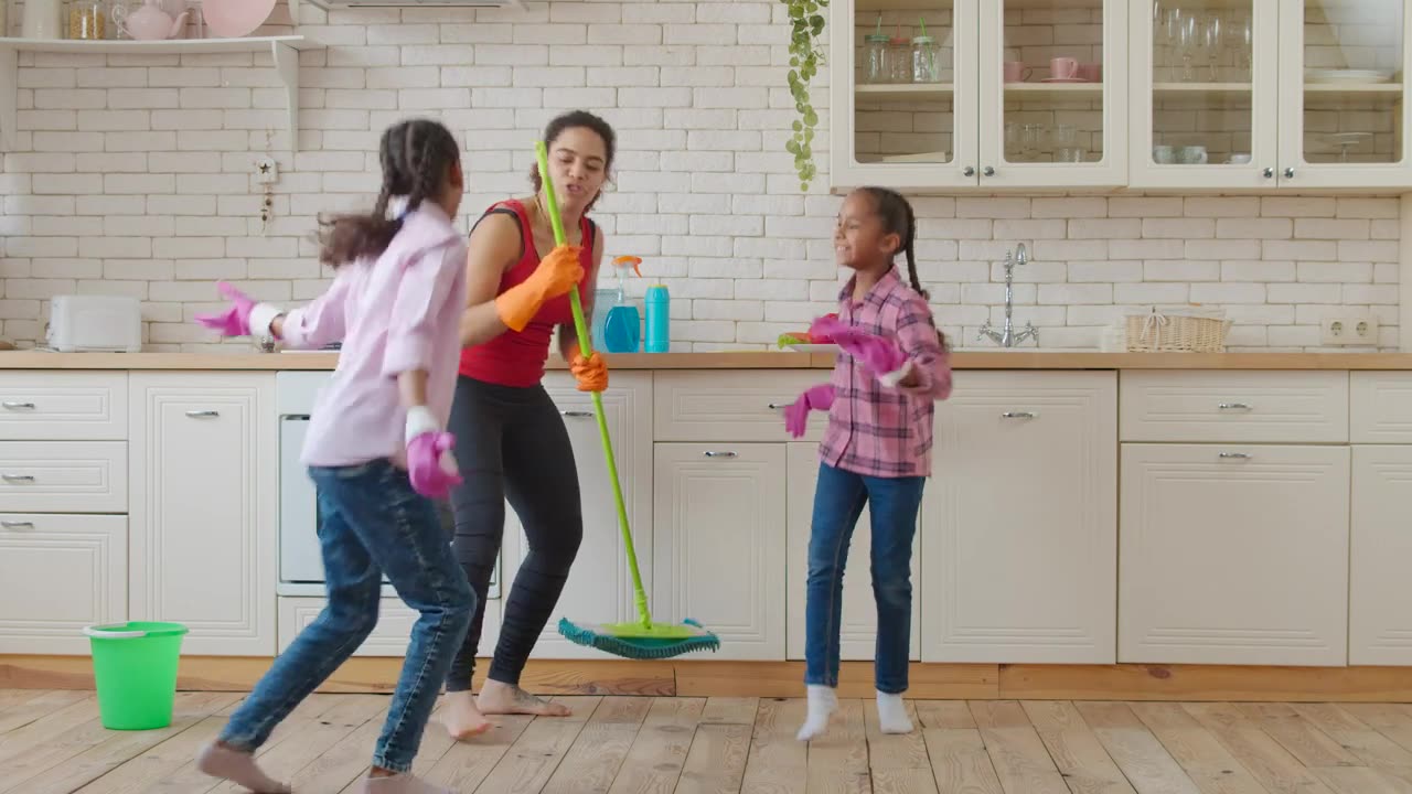 Mom Dancing with kids